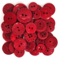 59 - Knoflíčky, 10-22 mm, 28 ks, červené