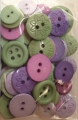 5793 - Knoflíčky, 10-22 mm, 28 ks, fialové, zelené